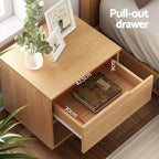 Artiss Bedside Table 1 Drawer 1 Shelf Nightstand Pine