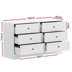 Modern 6-Drawer Chest - White Finish
