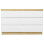 Elegant White and Oak Chest of Drawers
