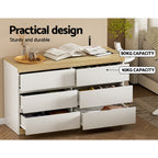 Elegant White and Oak Chest of Drawers