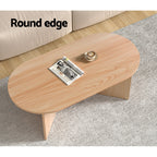 Artiss Alva 110CM Pine Oval Coffee Table