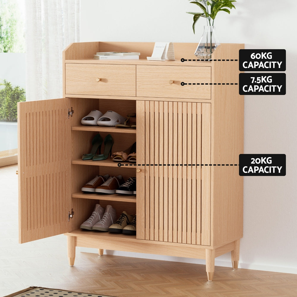 Elegant 4-Tier Shoe Rack Cabinet for 16 Pairs