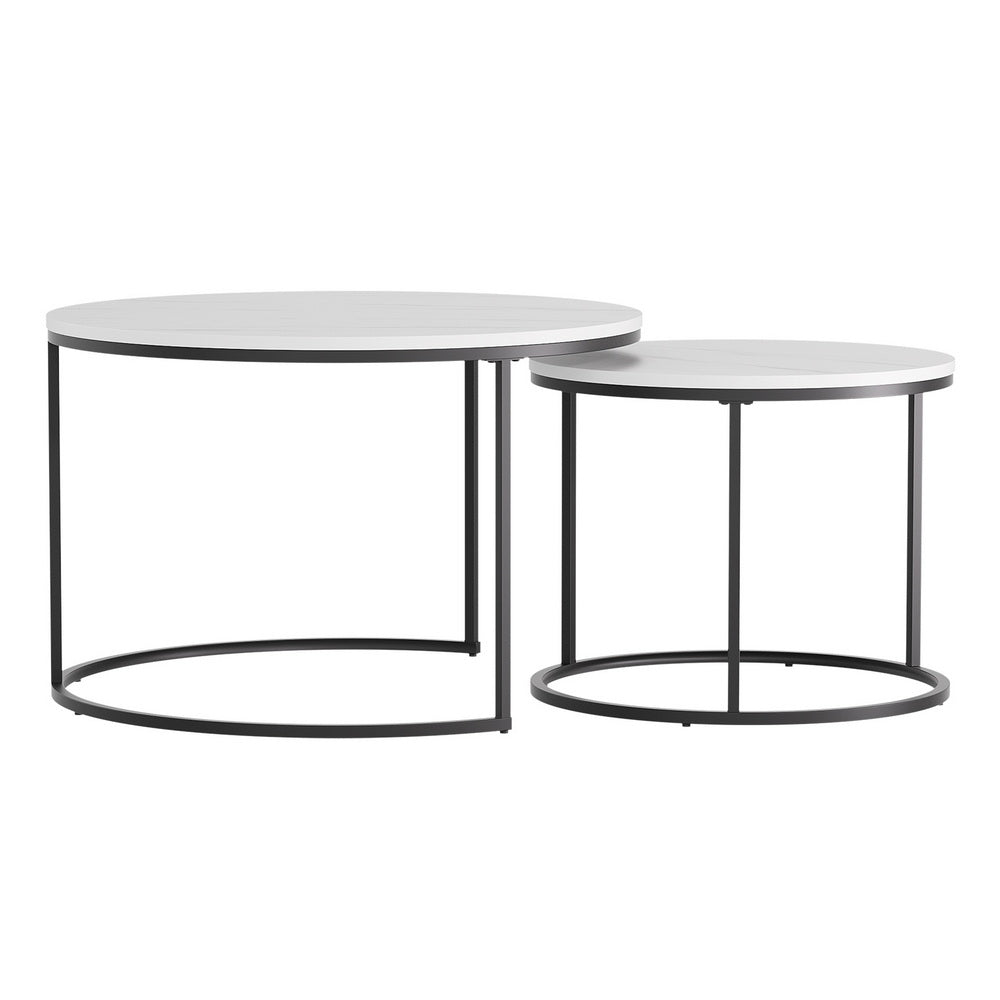 Artiss Marble Effect Nesting Coffee Table Set