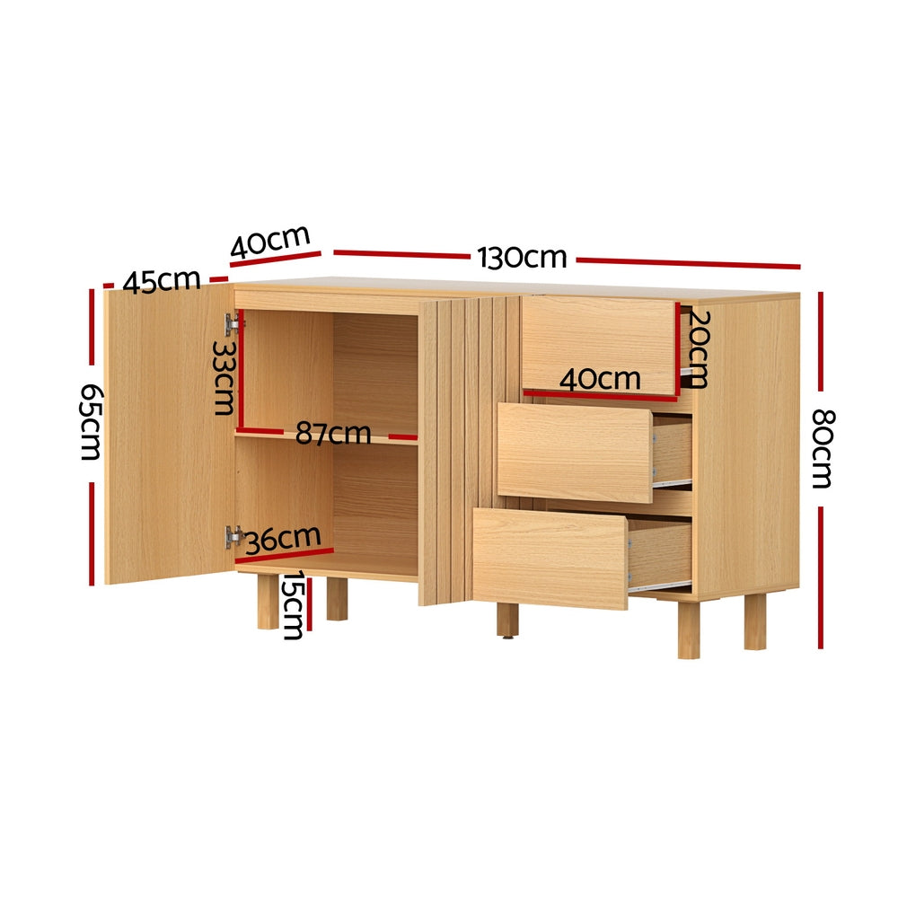 Artiss 130cm Modern Pine Buffet Sideboard