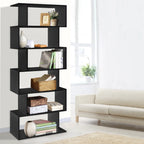 Artiss RIVA Black 6-Tier Bookshelf