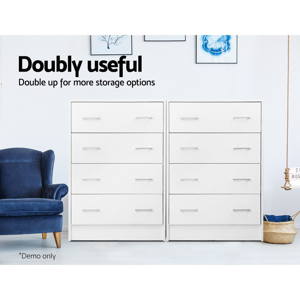 Sleek White 4-Drawer Chest of Drawers