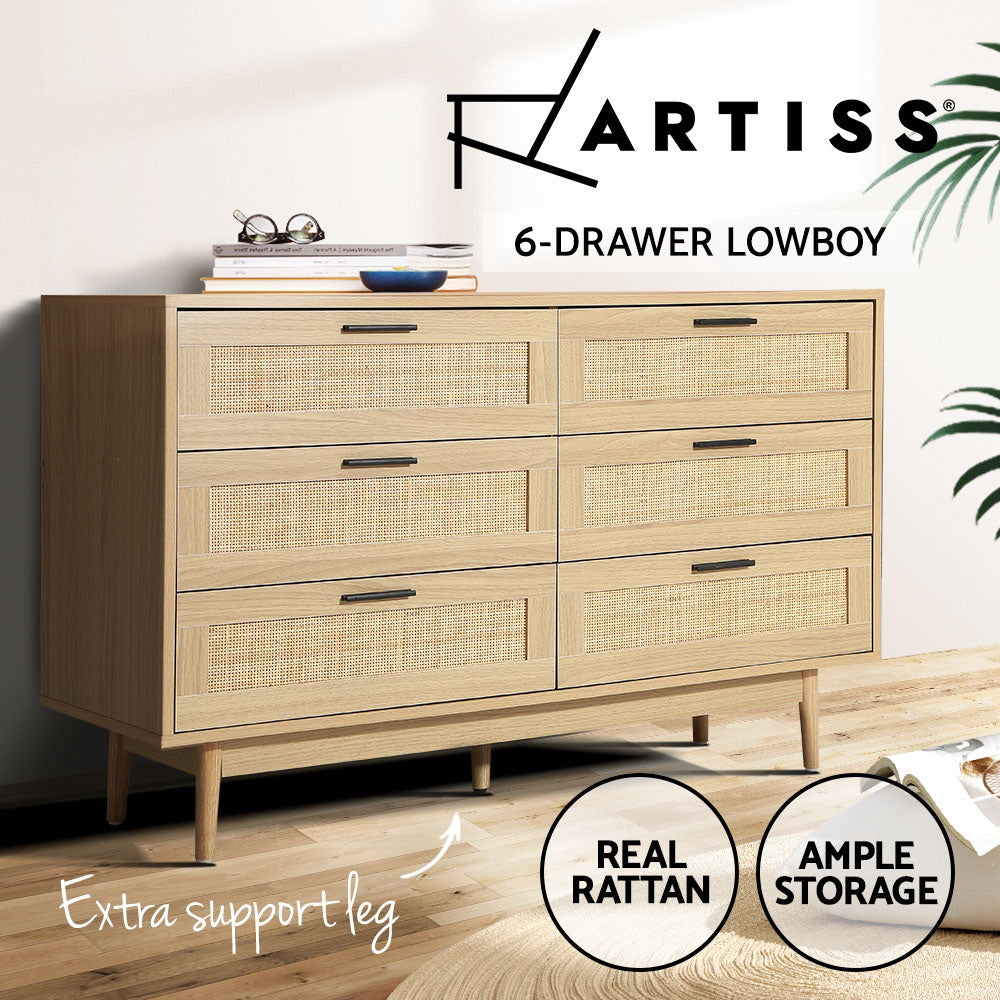 Modern Oak 6-Drawer Chest of Drawers