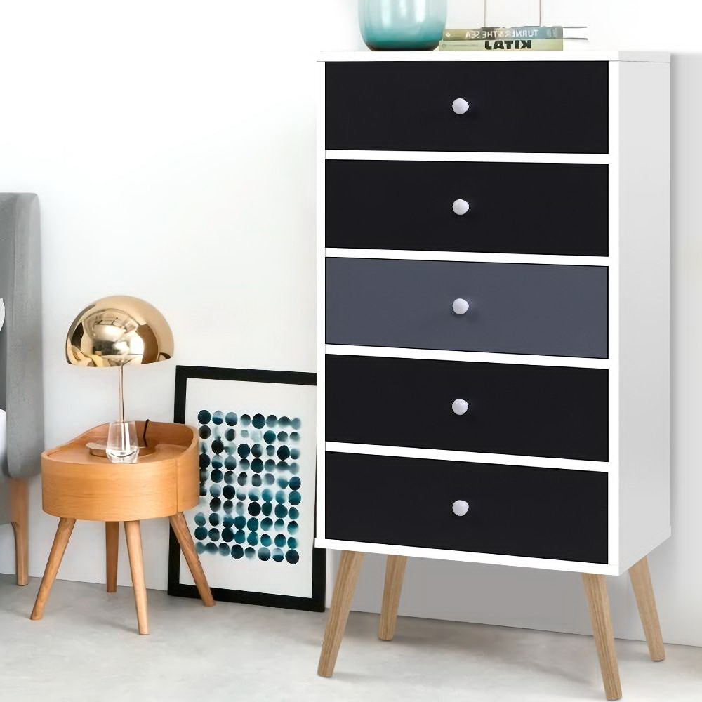 Scandinavian Tallboy Chest of Drawers - White