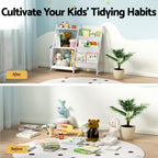 Keezi 3-Tier Kids Bookshelf Bookcase Children Toy Storage Organizer Rack Display Shelf