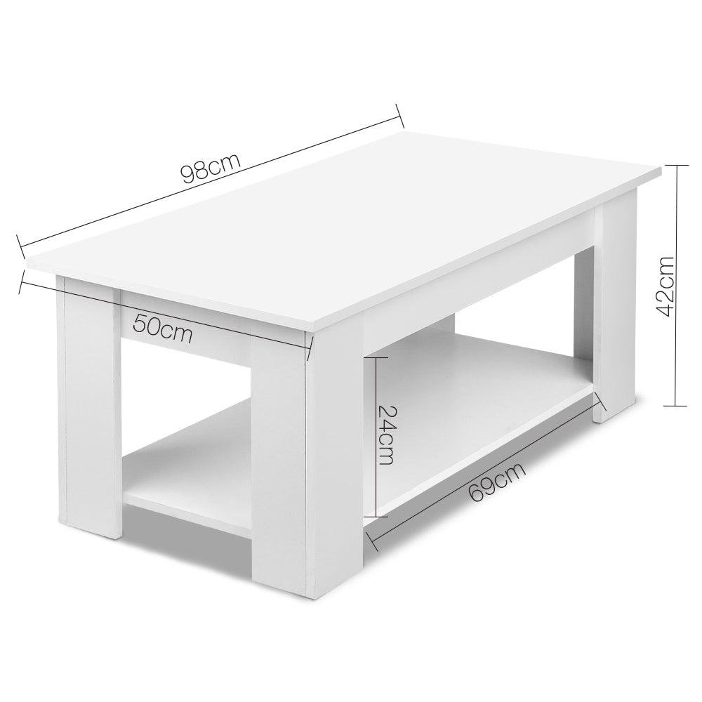 Artiss White Lift-Top Coffee Table