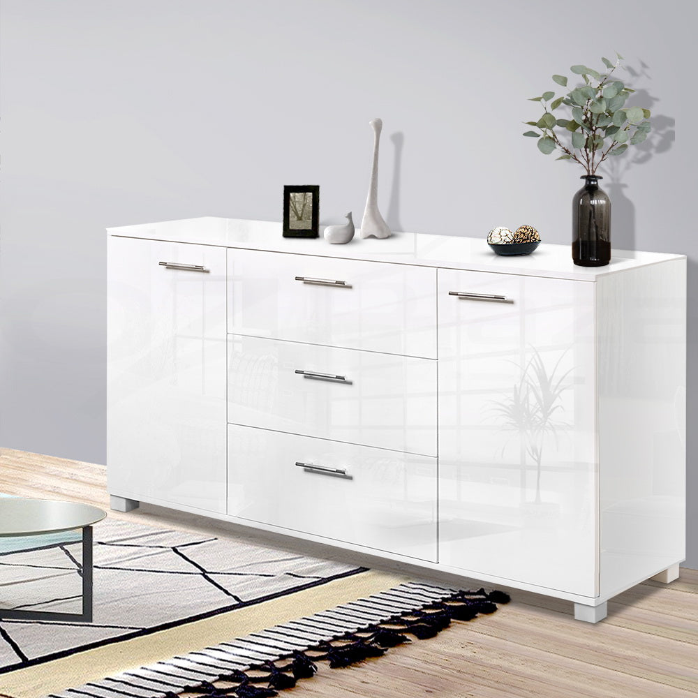 Artiss High Gloss White Buffet Sideboard