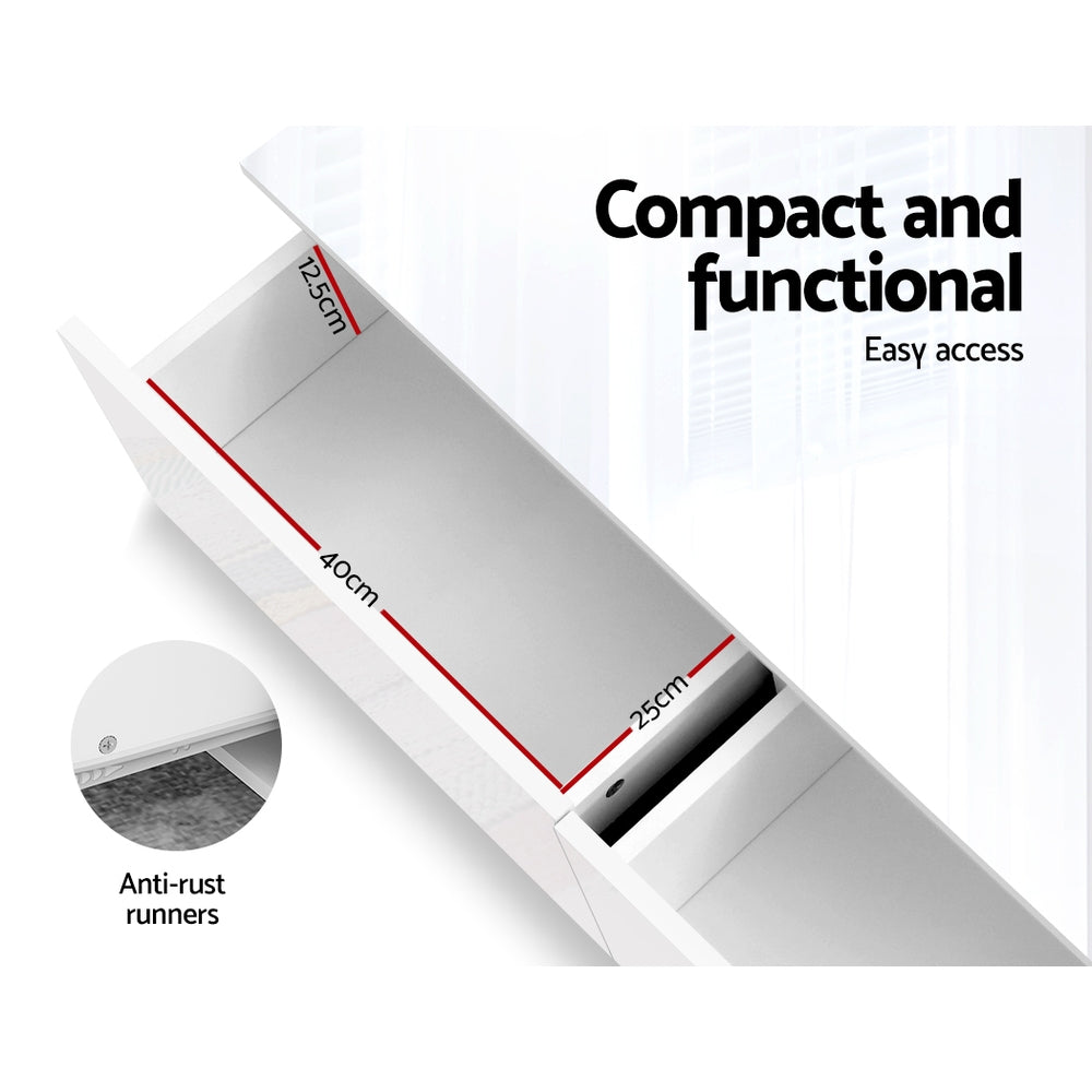 Artiss White Coffee Table with 4 Drawers