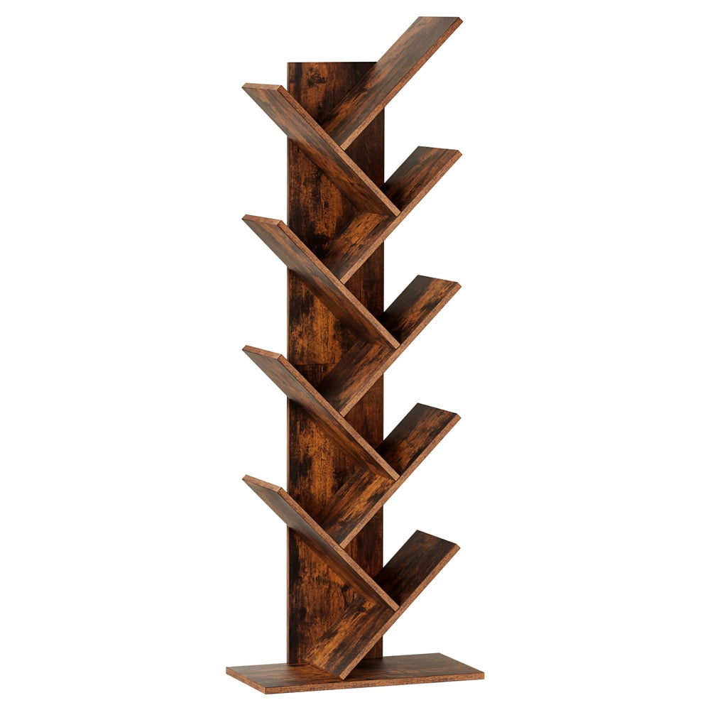 Artiss 9-Tier Walnut Tree Bookshelf