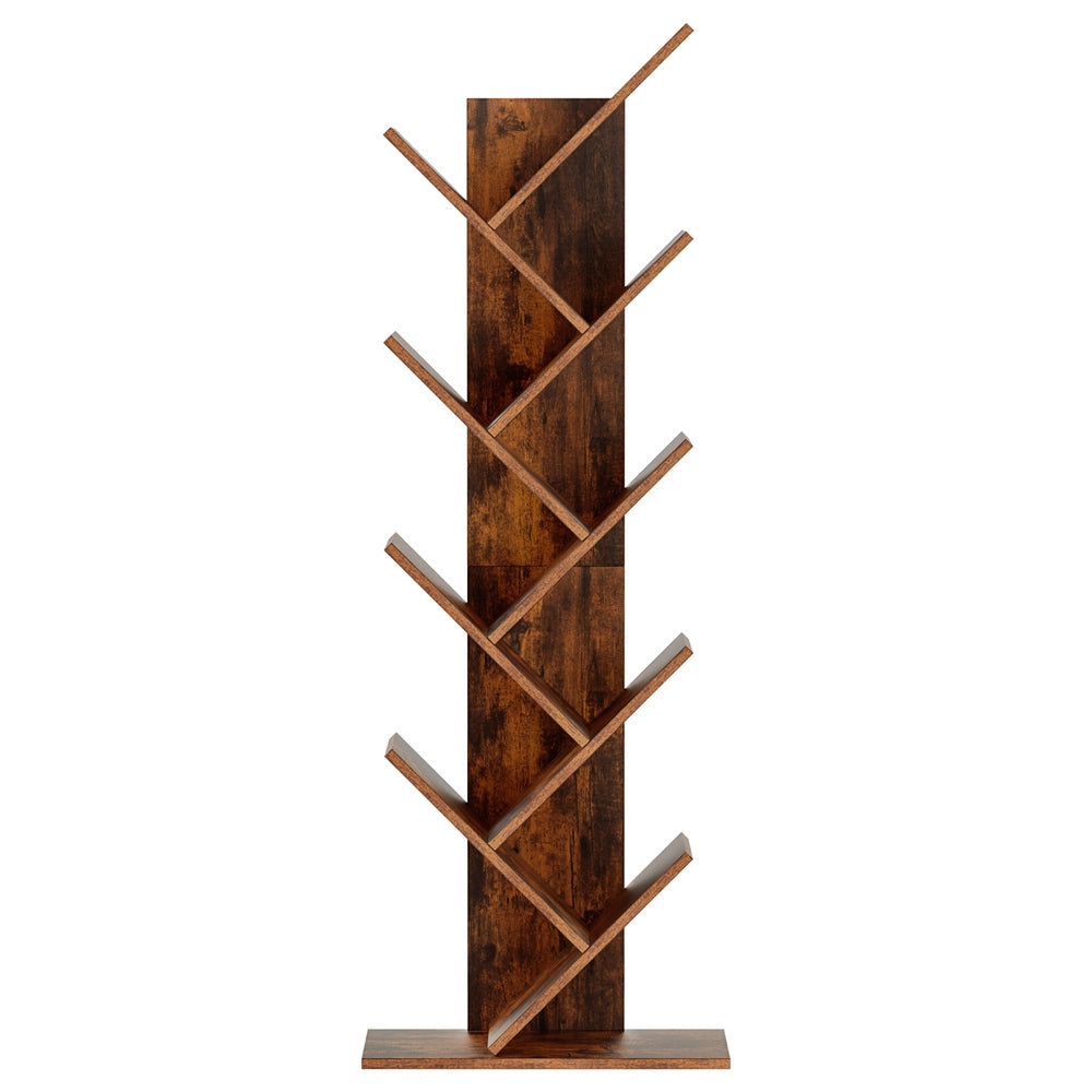Artiss 9-Tier Walnut Tree Bookshelf