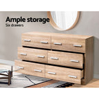 Elegant Pine 6-Drawer Storage Chest