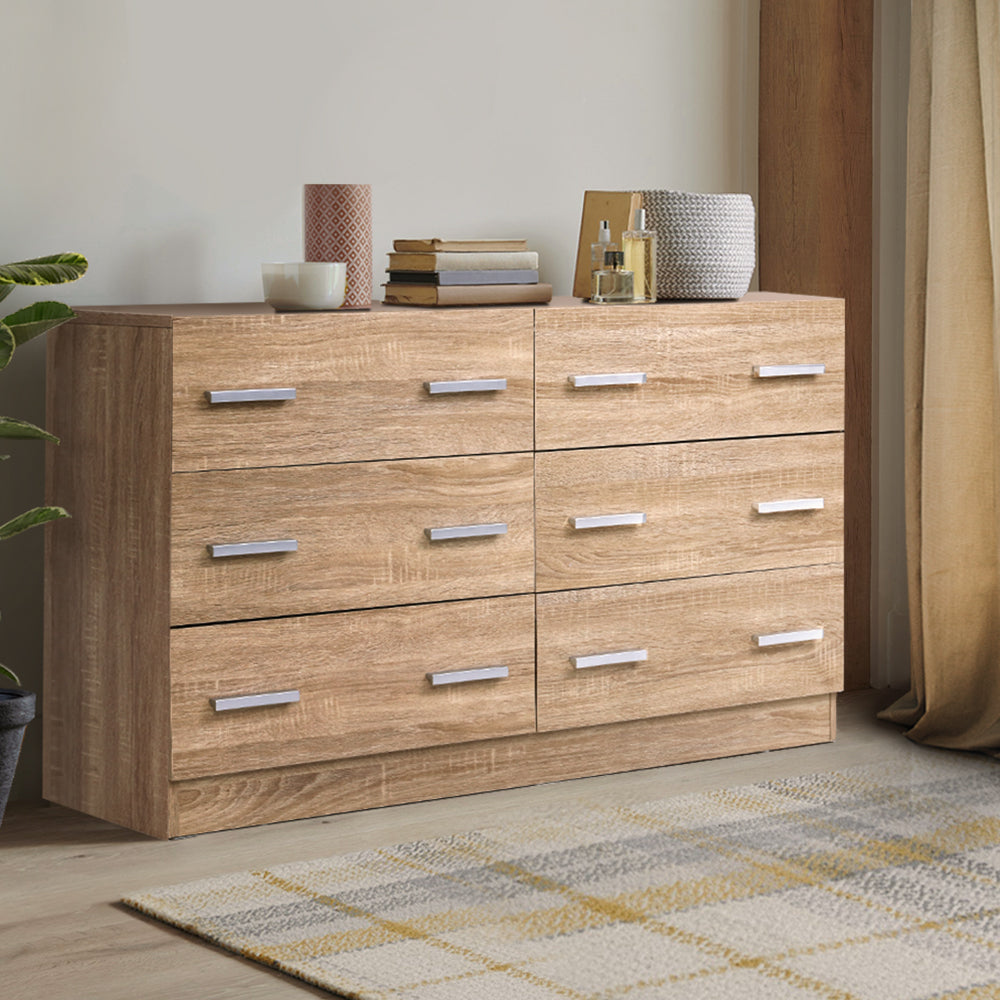 Elegant Pine 6-Drawer Storage Chest