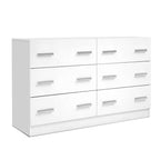 Contemporary 6-Drawer White Chest of Drawers