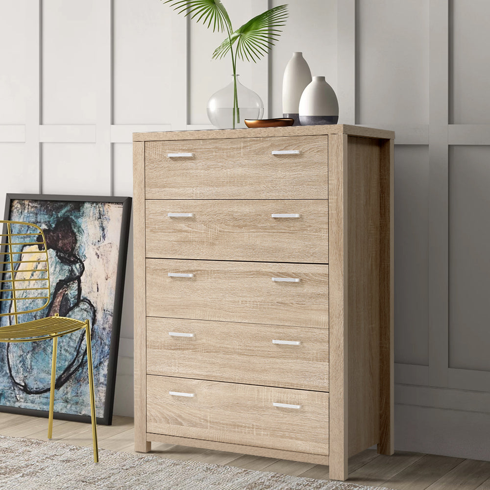 Elegant 5-Drawer Tallboy Chest of Drawers