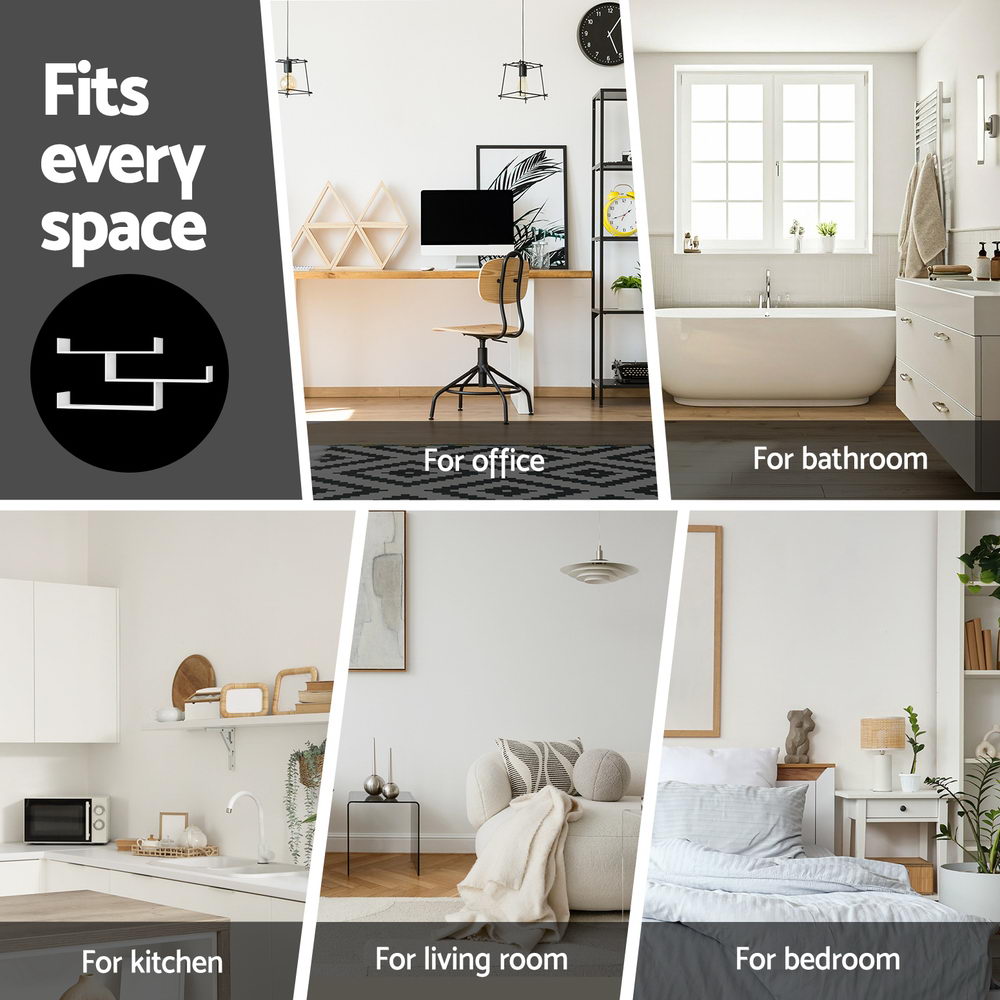 Artiss 3-Tier Floating Wall Shelf - White