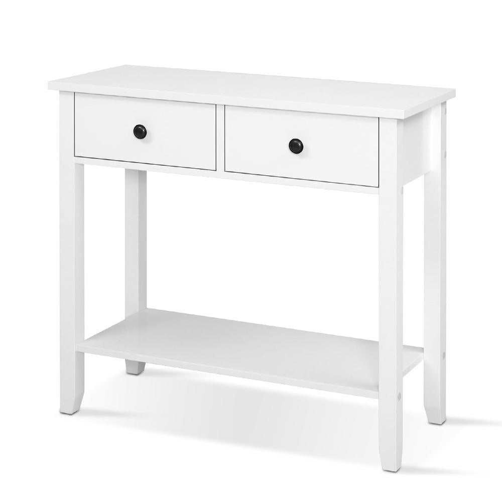 Artiss White Console Table with 2 Drawers