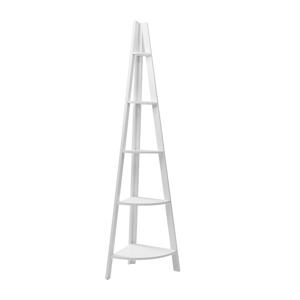 Artiss 5-Tier Corner Bookshelf - CANE White