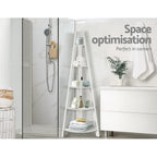 Artiss 5-Tier Corner Bookshelf - CANE White