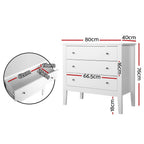 Elegant 3-Drawer Chest of Drawers in White