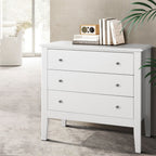 Elegant 3-Drawer Chest of Drawers in White