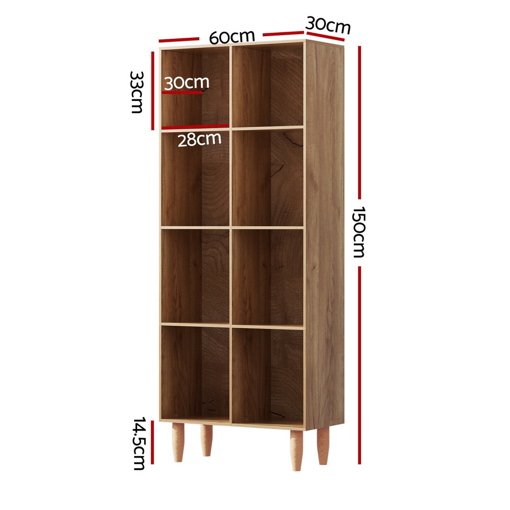 Artiss 4-Tier Walnut Bookshelf Bookcase