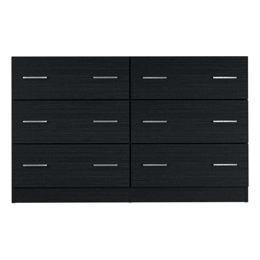 Elegant 6-Drawer Black Chest of Drawers