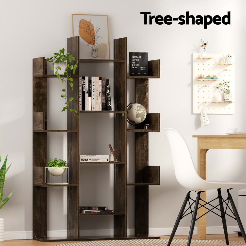 Artiss ROMI Walnut Tree-Shaped Bookshelf