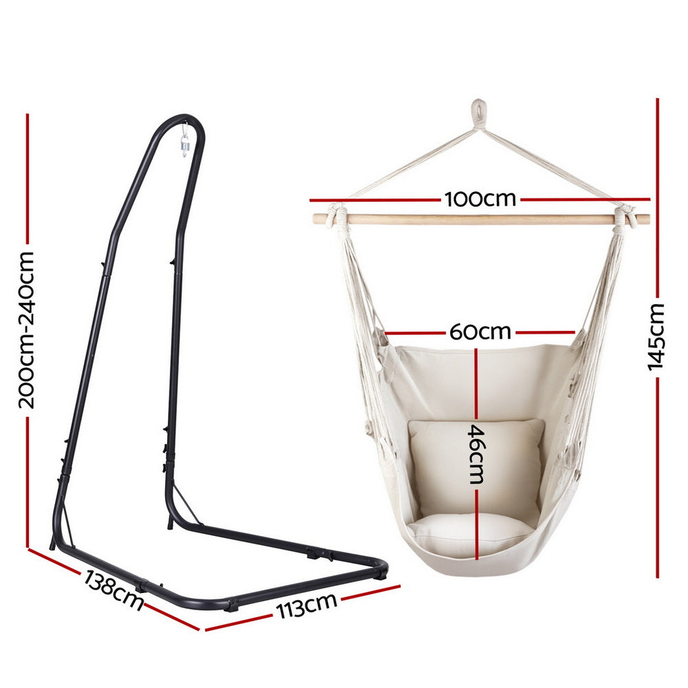 Gardeon Hammock Chair with Heavy Duty Steel Stand