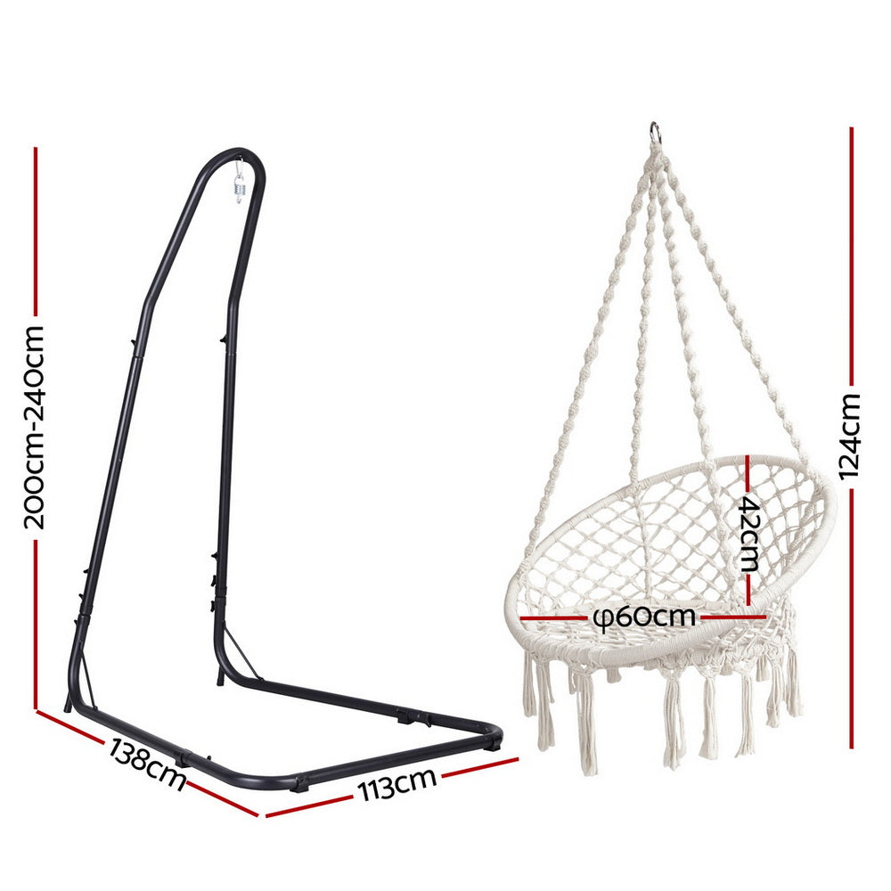 Gardeon Hammock Hanging Chair with Steel Stand