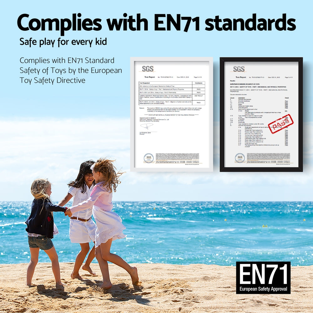 Keezi 5PCS Kids Table and Chairs Set Children Study Desk Furniture Plastic 4 Chairs