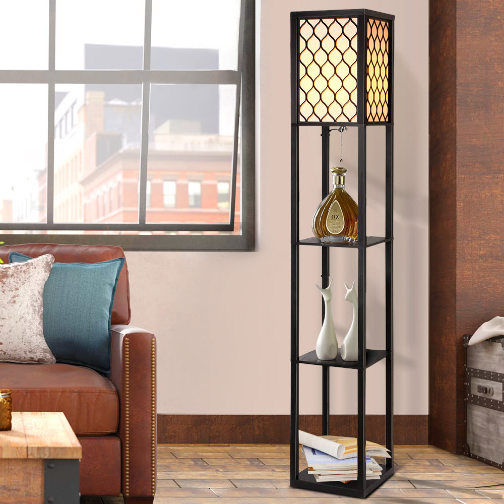 Elegant 3-Tier Shelf LED Floor Lamp