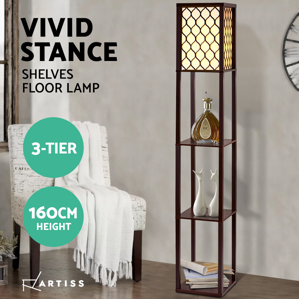 Elegant Floor Lamp with 3-Tier Storage Shelf