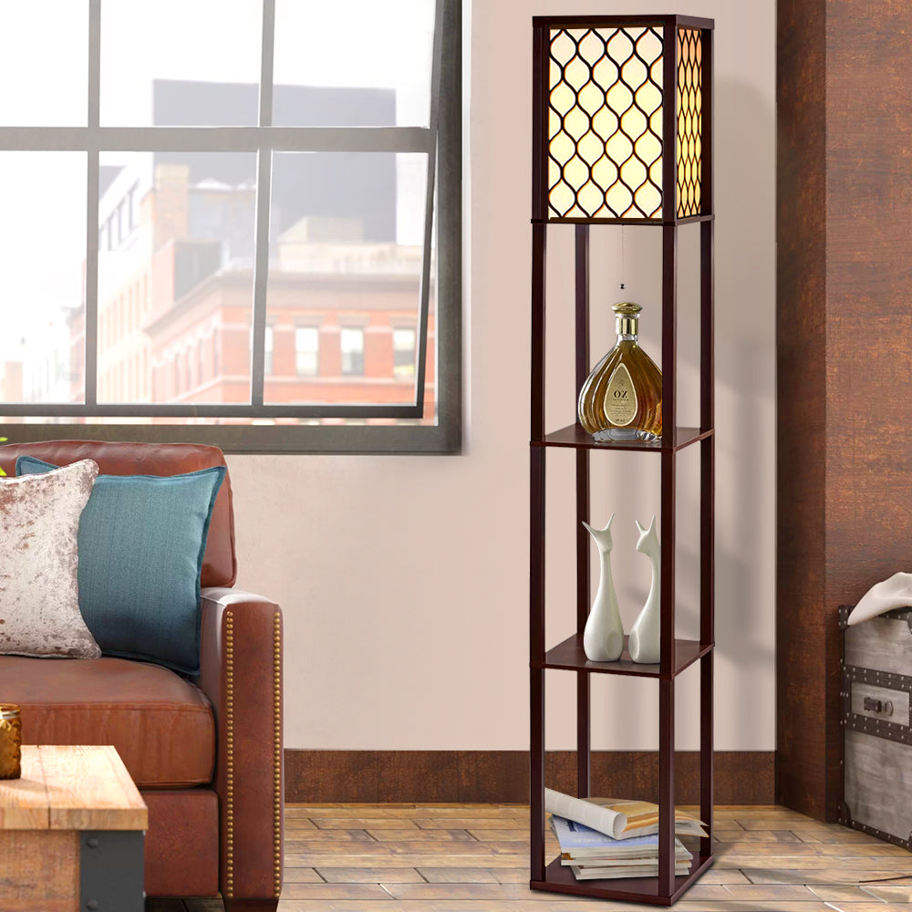 Elegant Floor Lamp with 3-Tier Storage Shelf