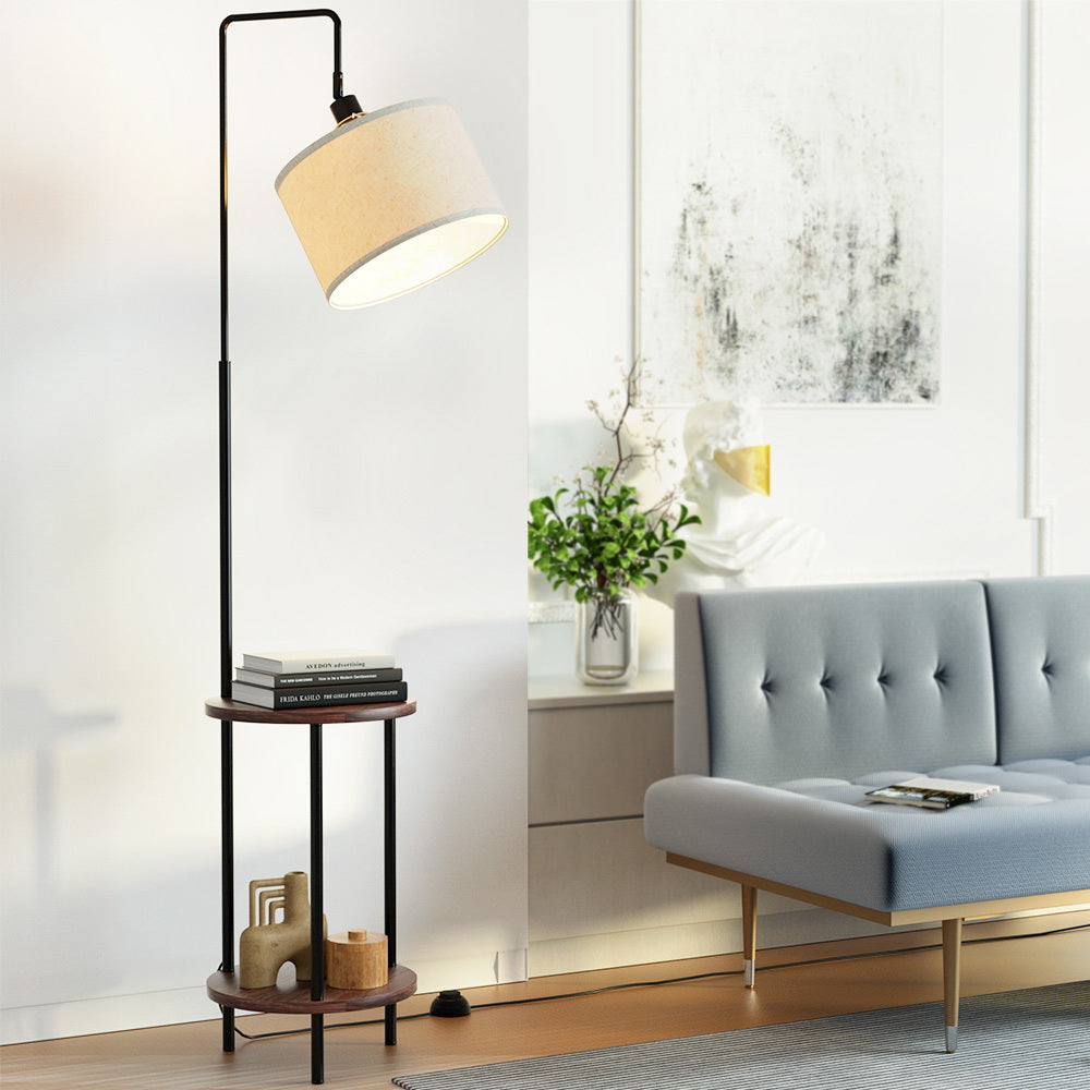 Adjustable Floor Lamp with 2-Tier Shelf