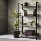 Artiss 4-Tier Bookshelf in NOE Black and Oak