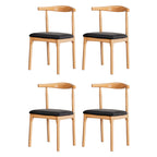 Elegant Dining Chairs in Rubber Wood & Leather