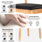 Elegant Dining Chairs in Rubber Wood & Leather