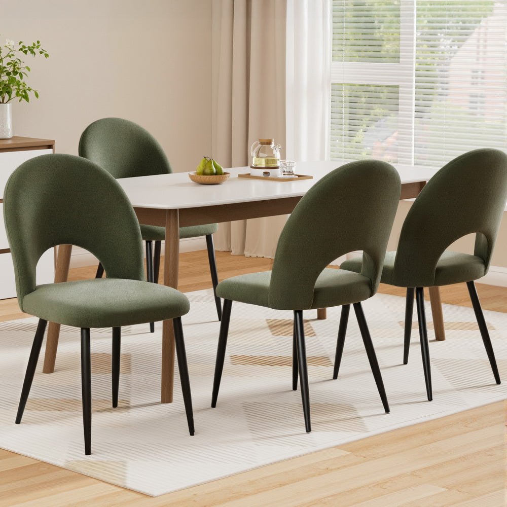 Velvet Hollow Green Dining Chairs Set of 4