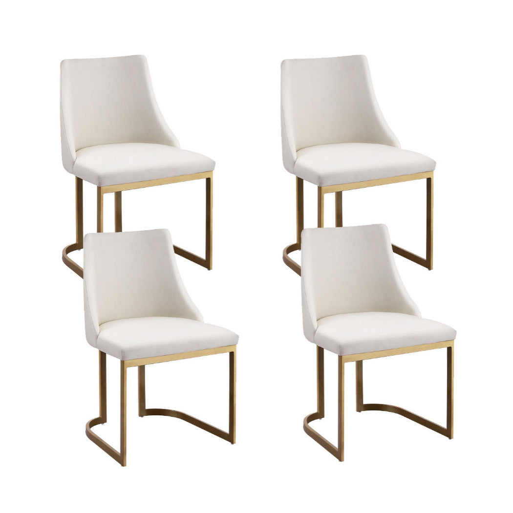 Elegant Beige Linen Dining Chairs Set of 4