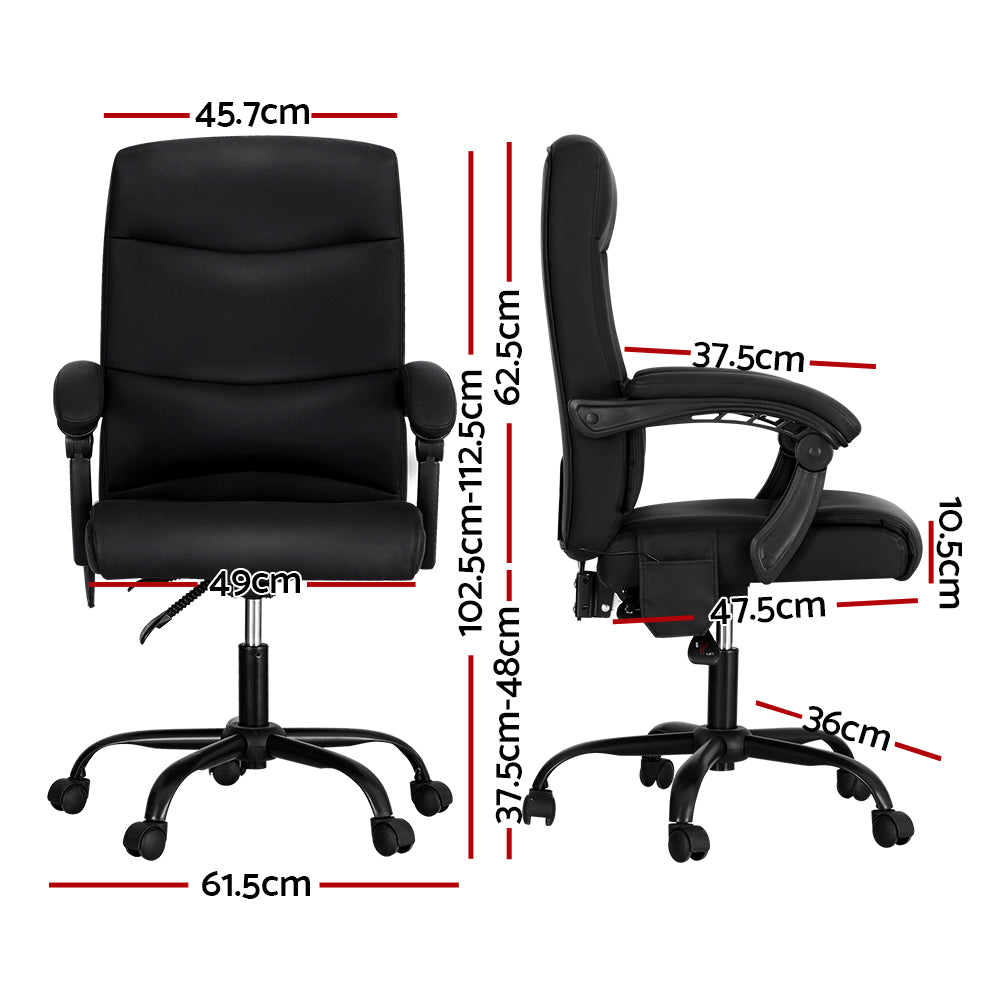 Artiss Premium Massage Office Chair - Black Enhance your workday with comfort.
