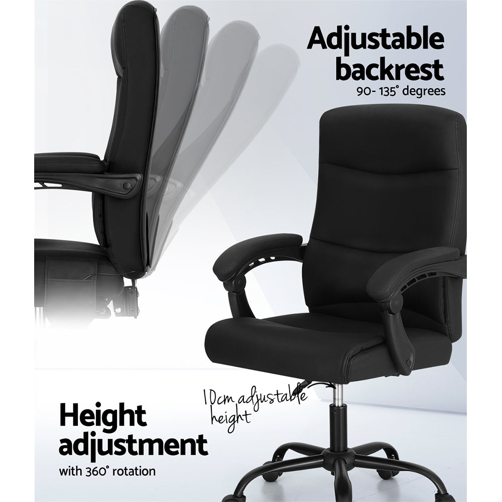 Artiss Premium Massage Office Chair - Black Enhance your workday with comfort.