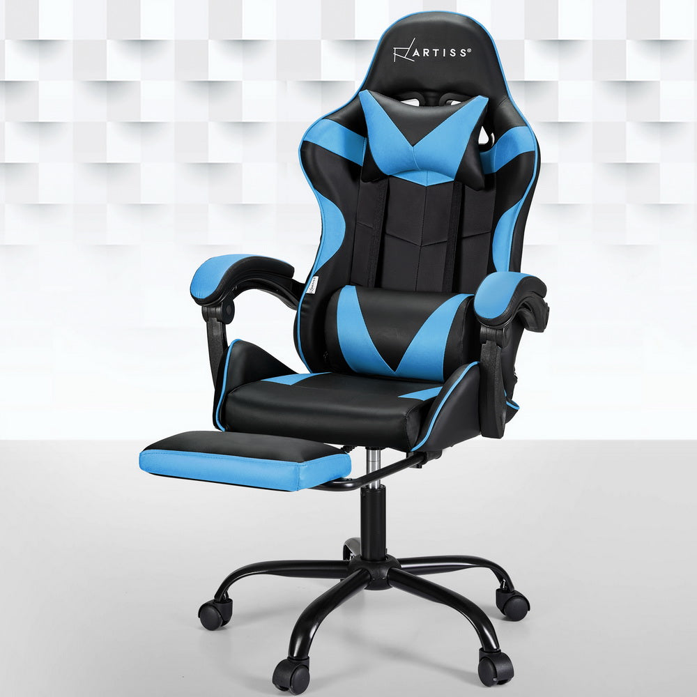 Artiss Cyan Massage Gaming Office Chair