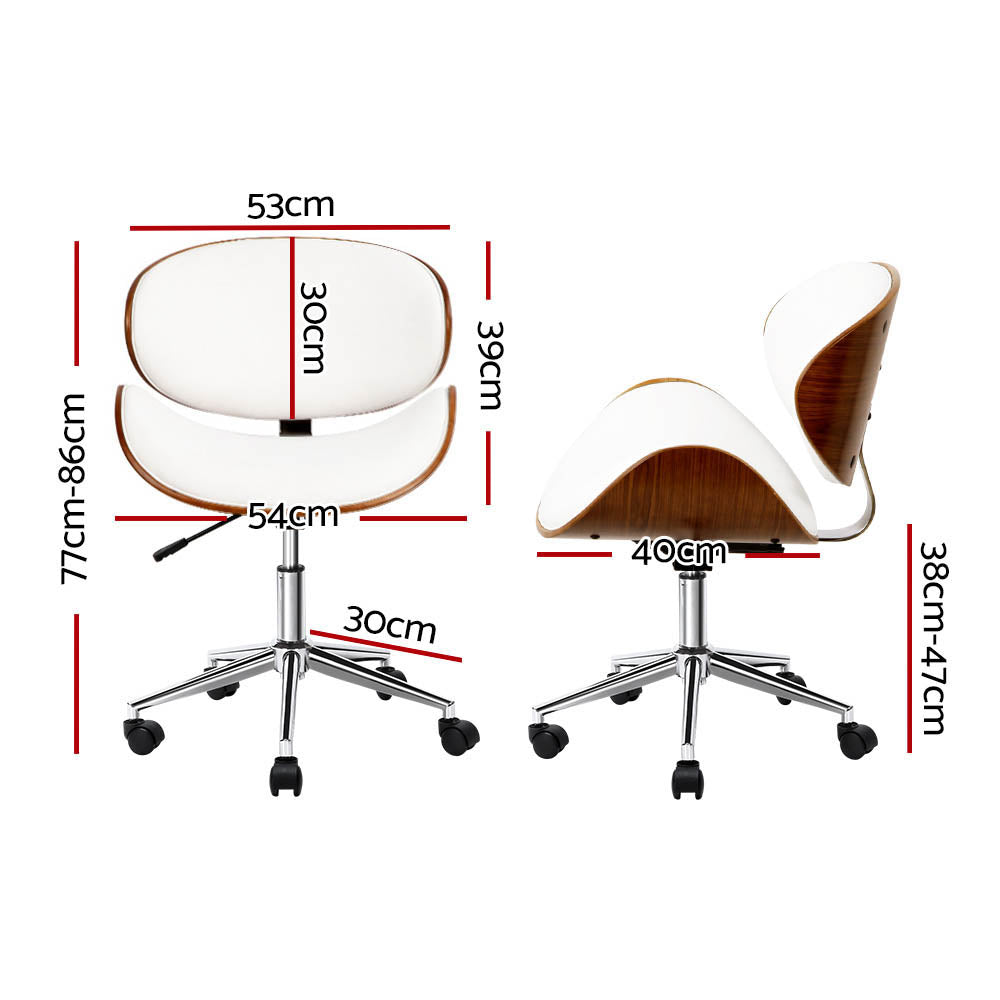 Artiss Elegant White Leather Office Chair