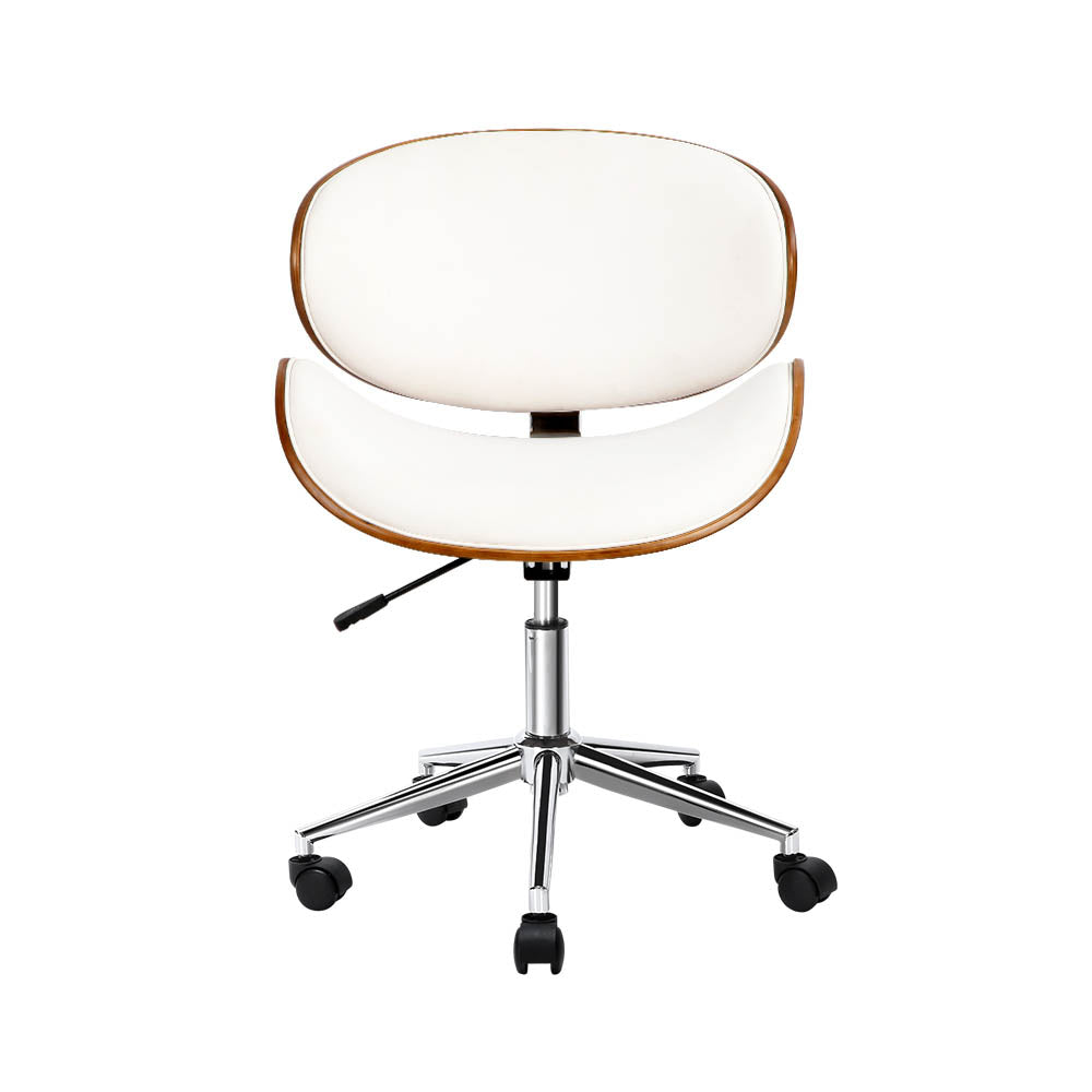 Artiss Elegant White Leather Office Chair