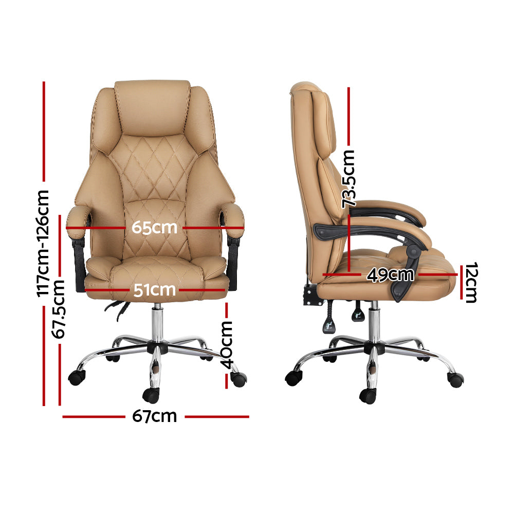 Artiss Executive Leather Recliner Office Chair