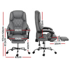 Artiss Grey Executive Office Chair with Footrest